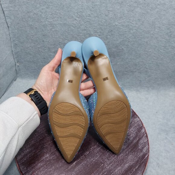 Vintage-Inspired Pointed Toe Slingback Pumps Impo Chambray Elina Too - Picture 7 of 8